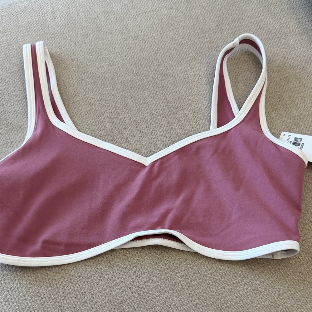 Women’s Pink Contrast-Trim Bralette